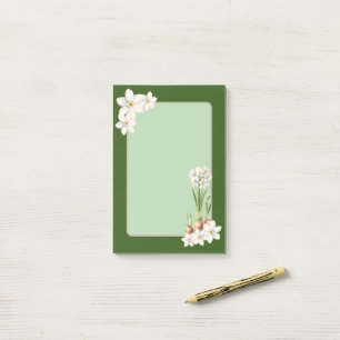 Grüne Postennotizen für den botanischen Frühling Post-it Klebezettel