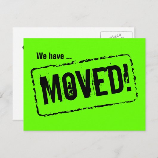Grüne Postkarten für das Adressenwechsel (Vorne/Hinten)