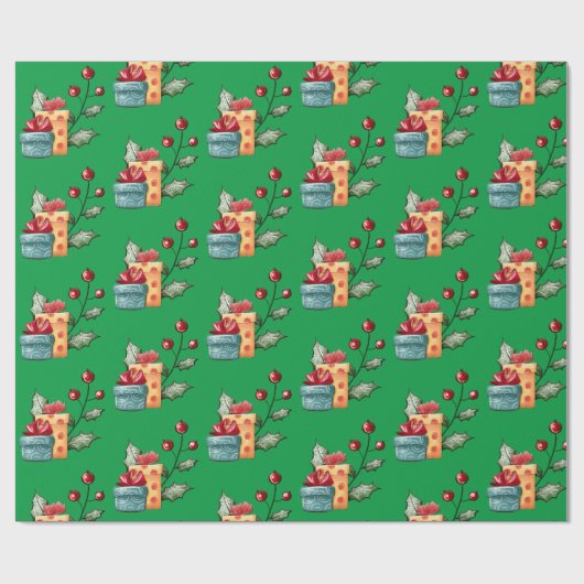 Grüne Präsentationen Geschenkpapier (Flach)