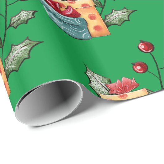 Grüne Präsentationen Geschenkpapier (Rolleneckpunkt)