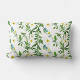 Grüne Preppy-Blumen-Boho-Muster-Kissen Lendenkissen