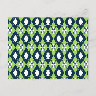 Grüne Preppy-Raute-Postkarte Postkarte