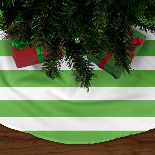 Grüne Preppy Stripes Polyester Weihnachtsbaumdecke