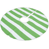 Grüne Preppy Stripes Polyester Weihnachtsbaumdecke (Schrägansicht)