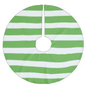 Grüne Preppy Stripes Polyester Weihnachtsbaumdecke (Vorderseite)