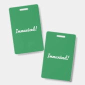 Grüne Pro-Impfstoff-Bewusstseins-Identitätsgestalt Ausweis (Vorder- & Rückseite)