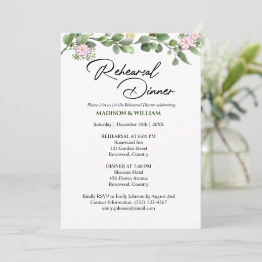 Grüne Probe Einladung (Stehend Vorderseite)