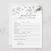 Grüne Prognosen für die Babykarte Einladung (Vorderseite)