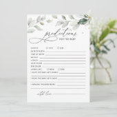 Grüne Prognosen für die Babykarte Einladung (Stehend Vorderseite)