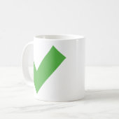 GRÜNE PRÜFZEICHEN KARO KORREKTES SYMBOL KAFFEETASSE (Vorderseite Links)