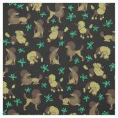 Grüne Pudel Stoff (Muster)