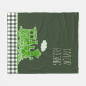 Grüne Puffdampf-Zug Peitsche Grafik Fleecedecke (Vorderseite (Horizontal))