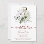 Grüne Pumpkin Fall Bridal Dusche Einladung (Vorderseite)