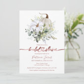 Grüne Pumpkin Fall Bridal Dusche Einladung (Stehend Vorderseite)