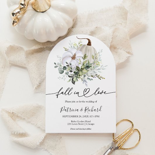 Grüne Pumpkin Fall Bridal Dusche Einladung