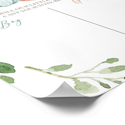 Grüne Pumpkin Pink Mint und Peach Voting Poster (Ecke)