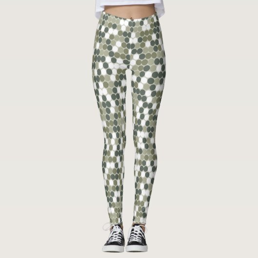 Grüne Punkte Leggings (Vorderseite)