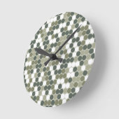 Grüne Punkte Runde Wanduhr (Winkel)