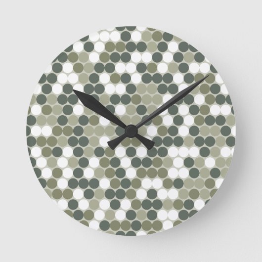 Grüne Punkte Runde Wanduhr (Vorderseite)