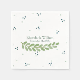 Grüne Punkte und Hochzeit Serviette