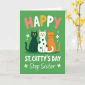Grüne Punktekatze Karte (Gelbe Blume)
