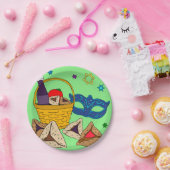 Grüne Purim Plate Pappteller (Party)