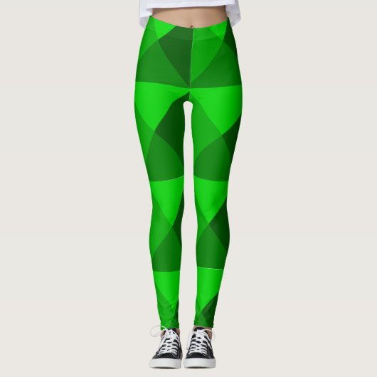 Grüne Pyramiden Leggings (Vorderseite)