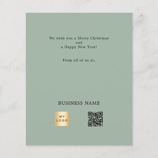 Grüne QR-Business-Werbeaktion für Weihnachtskiefer Flyer (Hinten)