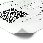 Grüne QR Code Honeymoon Wedding Cash Fund Sign Poster (Ecke)