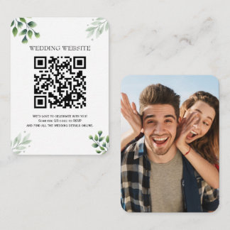 Grüne QR-Code und Einladung zum Foto