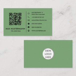 Grüne QR Code Visitenkarte Gestalten