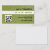 Grüne QR Code-Visitenkarte Visitenkarte (Vorne/Hinten)