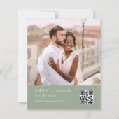 Grüne QR-Kodex für Hochzeitsszenarien (Rückseite)