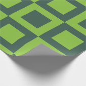 Grüne Quadrate Geometrisch Geschenkpapier (Ecke)