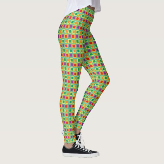 grüne Quadrate Leggings (Rechts)