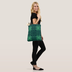 Grüne Quadrate Muster Tartan-Tasche Tasche