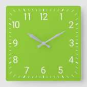 Grüne quadratische Wanduhr (Vorderseite)