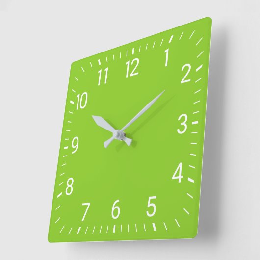 Grüne quadratische Wanduhr (Winkel)