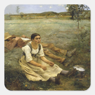 Grüne Quadratischer Aufkleber