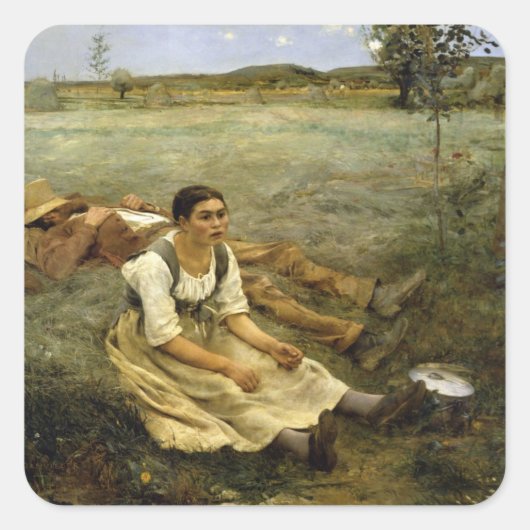 Grüne Quadratischer Aufkleber (Vorderseite)