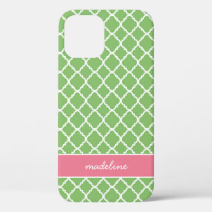 Grüne Quartefolie   Rosa und grüne Preppy Case-Mate iPhone Hülle
