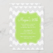 Grüne Quatrefolie Zickzack Geburtstagseinladung Einladung (Vorne/Hinten)