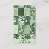 Grüne Quilt-Patchwork-Handmade-Kleidung Visitenkarte (Vorderseite)