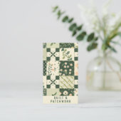Grüne Quilt-Patchwork-Handmade-Kleidung Visitenkarte (Stehend Vorderseite)