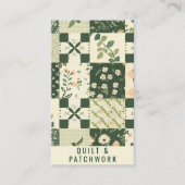 Grüne Quilt-Patchwork-Handmade-Kleidung Visitenkarte (Vorderseite)