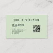Grüne Quilt-Patchwork-Handmade-Kleidung Visitenkarte (Rückseite)
