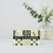Grüne Quilt-Patchwork-Handmade-Kleidung Visitenkarte (Stehend Vorderseite)