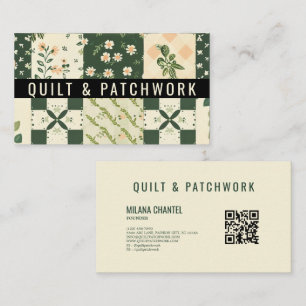 Grüne Quilt-Patchwork-Handmade-Kleidung Visitenkarte