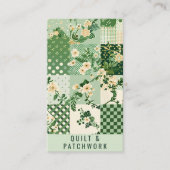 Grüne Quilt-Patchwork-Handmade-Kleidung Visitenkarte (Vorderseite)