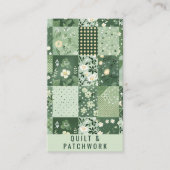 Grüne Quilt-Patchwork-Handmade-Kleidung Visitenkarte (Vorderseite)